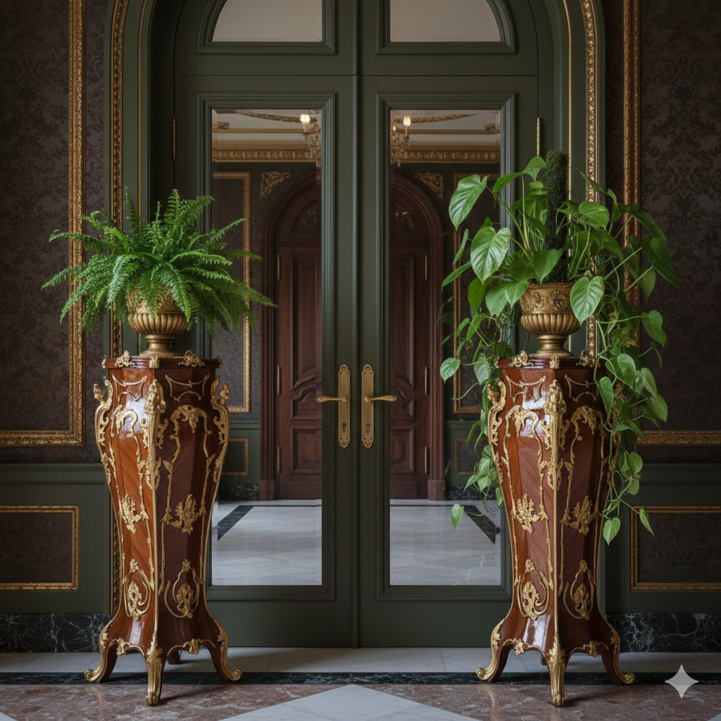 Säule Dekosäule Nussbaum Marmor 1,50 m – Bild 15