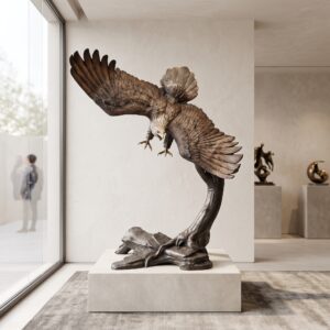 Skulptur Deko-Figur Adler Bronze 1,68 m