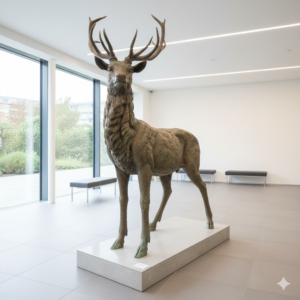 Skulptur Deko-Figur Hirsch Bronze 2,80 m