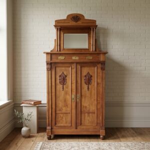 Vertiko mit Aufsatz Jugendstil 1900 Nussbaum