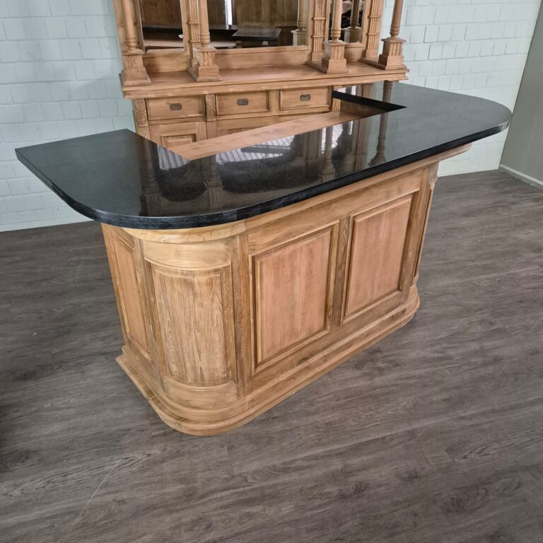 Englische Bar Tresen Granit Teakholz 2,08 m – Bild 3