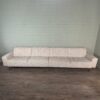 Sofa Couch 4-Sitzer Stoff Cremeweiß 4,00 m