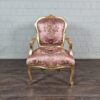Barockstuhl Stuhl Barockstil Blumen Gold-Rosa Set – Bild 3