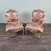 Barockstuhl Stuhl Barockstil Blumen Gold-Rosa Set