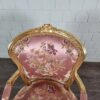 Barockstuhl Stuhl Barockstil Blumen Gold-Rosa Set – Bild 7