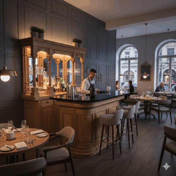 Englische Bar Theke Tresen Teakholz 2,08 m – Bild 2