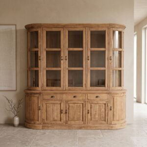 Vitrine Bücherschrank Teakholz 2,40 m