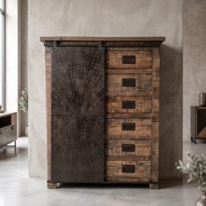Kommode Beistellschrank Mangoholz 1,00 m