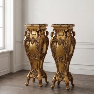 Säule Pfeiler Gold Marmor 0,86 m Setpreis
