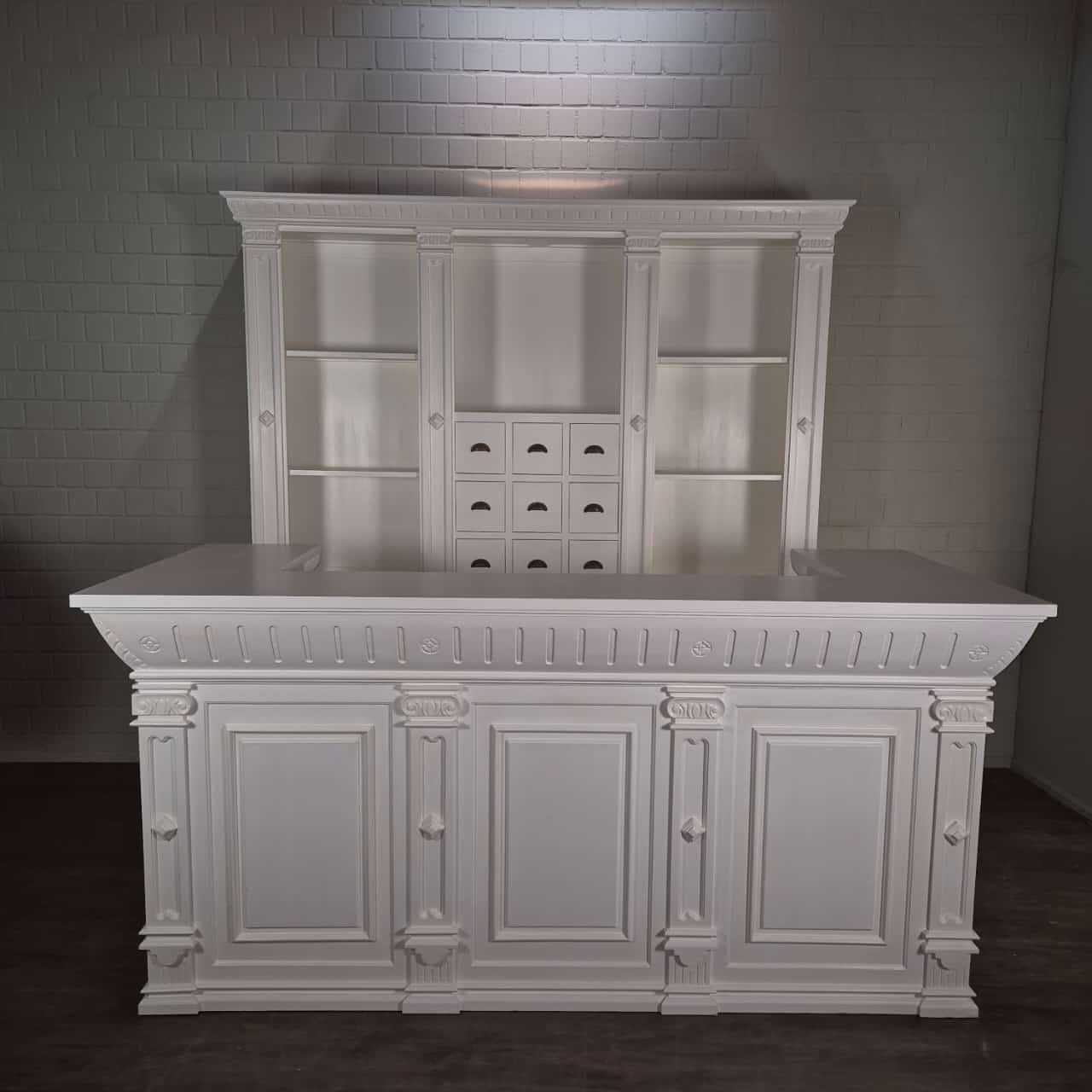 Theke Tresen Regal Ladeneinrichtung Anna Teakholz 2,50 m – Bild 3