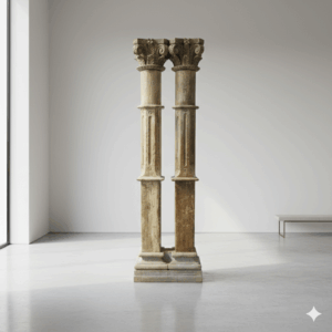 Säulen Säule Pfeiler 1830 Teakholz Sandstein