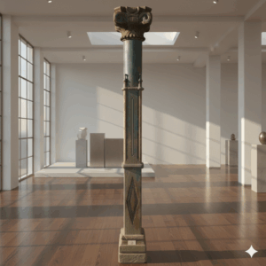 Säule Pfeiler 1830 Teakholz Sandstein 2,38 m