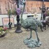 Skulptur Dekoration Afrikanischer Strauß Bronze 1,87 m