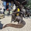 Skulptur Deko-Figur Krokodil Bronze 1,37 m