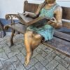 Skulptur Deko-Figur Mädchen auf Bank Bronze 1,15 m – Bild 8