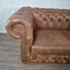 Chesterfield Sofa Couch Leder Braun 1,80 m – Bild 5