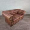 Chesterfield Sofa Couch Leder Braun 1,80 m