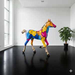 Dekoration Fohlen Pferd Bronze Pop-Art Stil 1,15 m