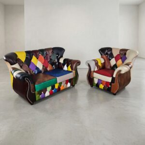 Chesterfield Couchgarnitur Modell Karneval 2-1 Leder