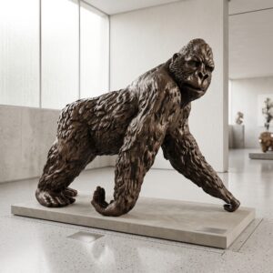 Skulptur Deko-Figur Gorilla Bronze 1,12 m