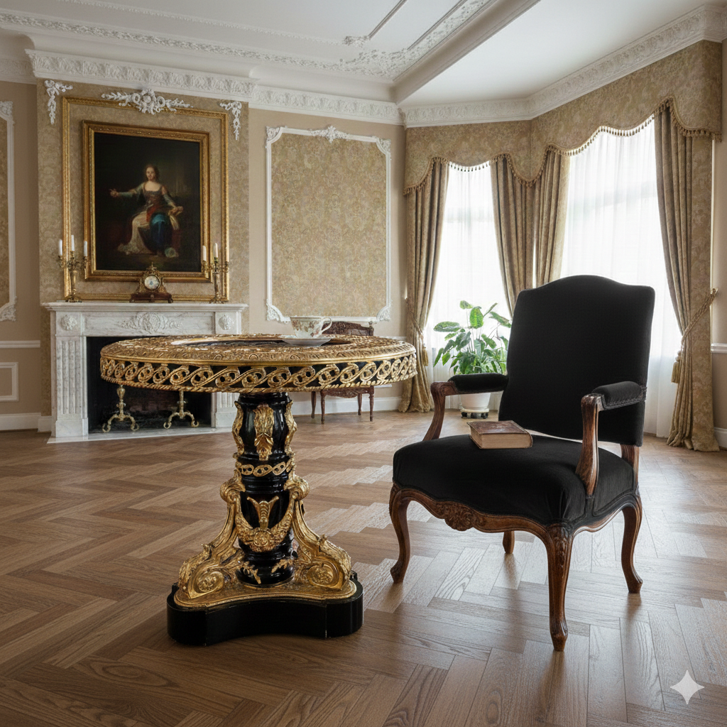 Tisch Beistelltisch Bronze Barockstil Ø 0,77 m – Bild 2