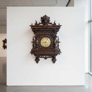 Wanduhr Uhr Gründerzeitstil Nussbaum 1,20 m