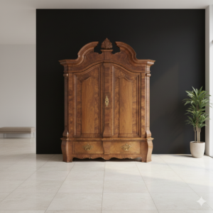 Zangenkopfschrank Schrank Barock 1750 Nussbaum