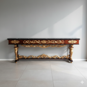 Konsolentisch Wandtisch Barockstil Nussbaum Marmor