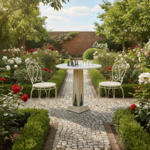 Spieltisch Gartentisch Schach Dame Marmor