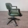 Chesterfield Bürostuhl Schreibtischstuhl Leder Grün – Bild 4