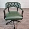 Chesterfield Bürostuhl Schreibtischstuhl Leder Grün – Bild 2