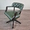 Chesterfield Bürostuhl Schreibtischstuhl Leder Grün – Bild 3