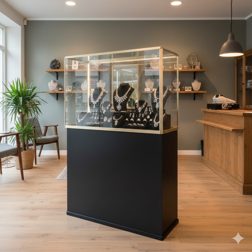 Vitrine Schaukasten Messing 1,10 m – Bild 2