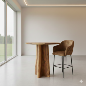 Stehtisch Bartisch Teakholz Ø 0,90 m