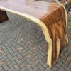 Baumstamm Stehtisch Bartisch L-Form Teakholz 3,70 m – Bild 5