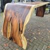 Baumstamm Stehtisch Bartisch L-Form Teakholz 3,70 m – Bild 10