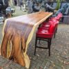 Baumstamm Stehtisch Bartisch L-Form Teakholz 3,70 m – Bild 3