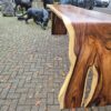 Baumstamm Stehtisch Bartisch L-Form Teakholz 3,70 m – Bild 6