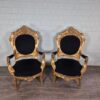Barockstuhl Stuhl Schwarz-Gold Neubarock Set – Bild 2