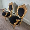 Barockstuhl Stuhl Schwarz-Gold Neubarock Set – Bild 3