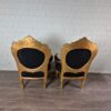 Barockstuhl Stuhl Schwarz-Gold Neubarock Set – Bild 6