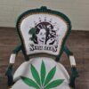 Barockstuhl Stuhl Barockstil Grün-Weiß PU-Leder – Bild 5