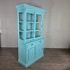 Vitrine Bücherschrank Massivholz Türkis 1,30 m
