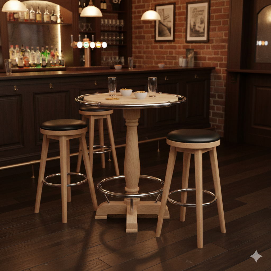 Stehtisch Teakholz Ø 0,94 m – Bild 2