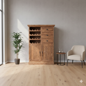 Weinschrank Weinregal Teakholz 1,08 m