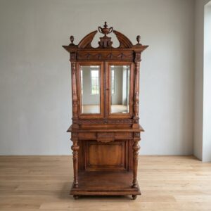 Hallenschrank Spiegelschrank Jugendstil 1900 Nussbaum