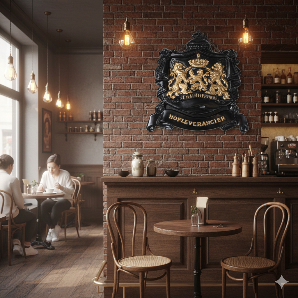 Wappen-Schild Je Maintiendrai / Hofleverancier Aluminium 0,43 m – Bild 2