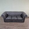 Chesterfield Sofa Couch Leder Anthrazit 2,00 m – Bild 2