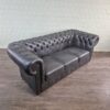 Chesterfield Sofa Couch Leder Anthrazit 2,00 m – Bild 3