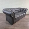 Chesterfield Sofa Couch Leder Anthrazit 2,00 m